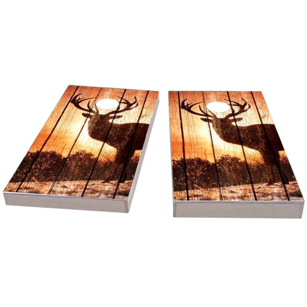 Sunrise Elk on Wood Slat All-Weather Cornhole