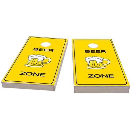 Bright Yellow Beer Zone All-Weather Cornhole