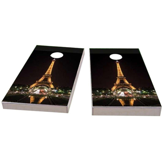 Eiffel Tower at Night in Paris France All-Weather Cornhole