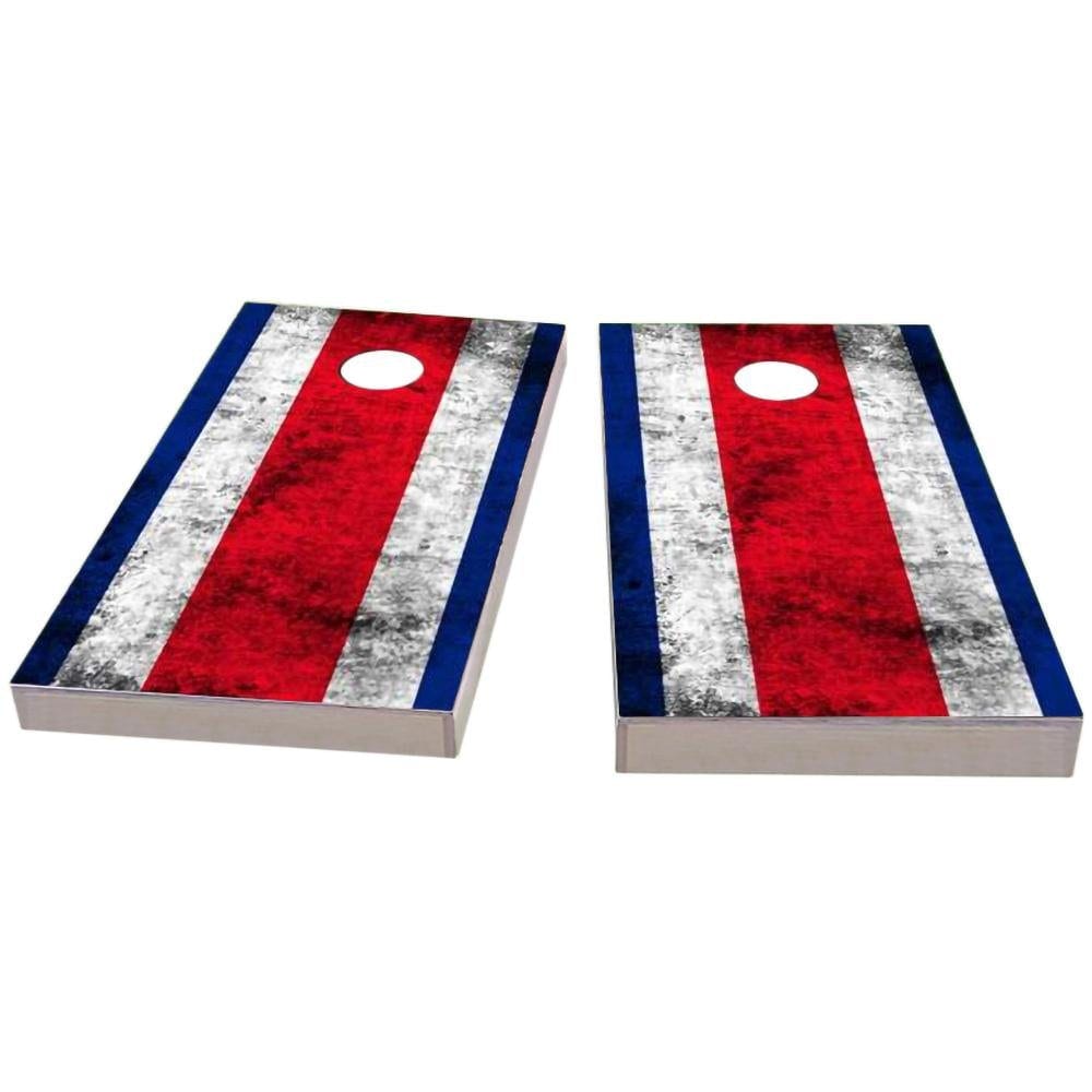 Costa Rica Worn Flag All-Weather Cornhole