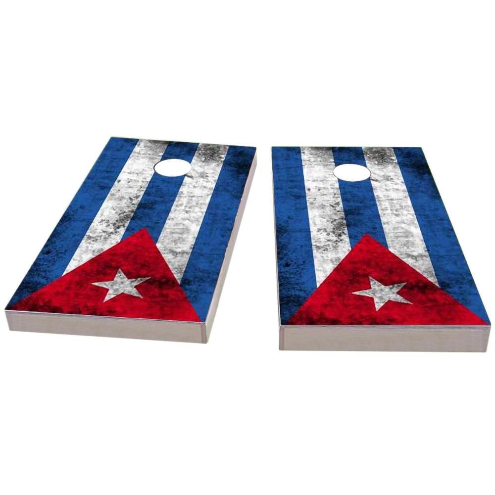 Cuba Worn Flag All-Weather Cornhole