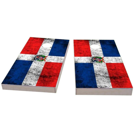 Dominican Republic Worn Flag All-Weather Cornhole