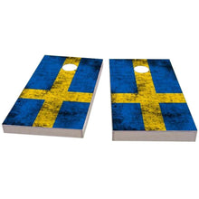 Sweden Worn Flag All-Weather Cornhole
