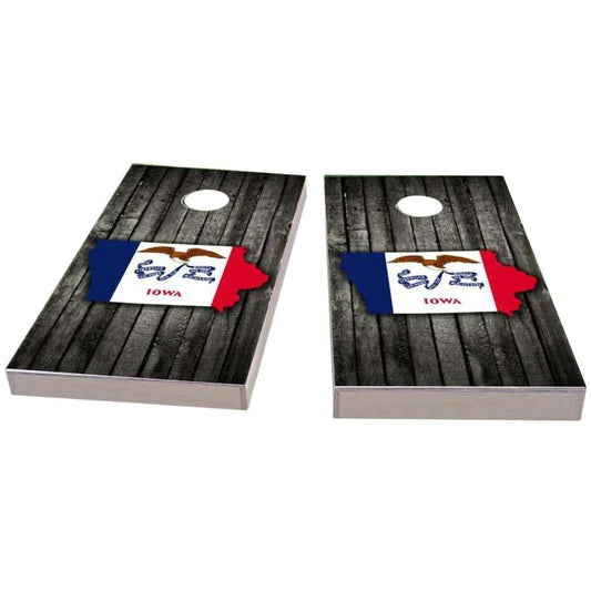 Iowa Wood Slate & Map All-Weather Cornhole