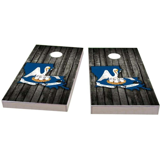 Louisiana Wood Slate & Map All-Weather Cornhole