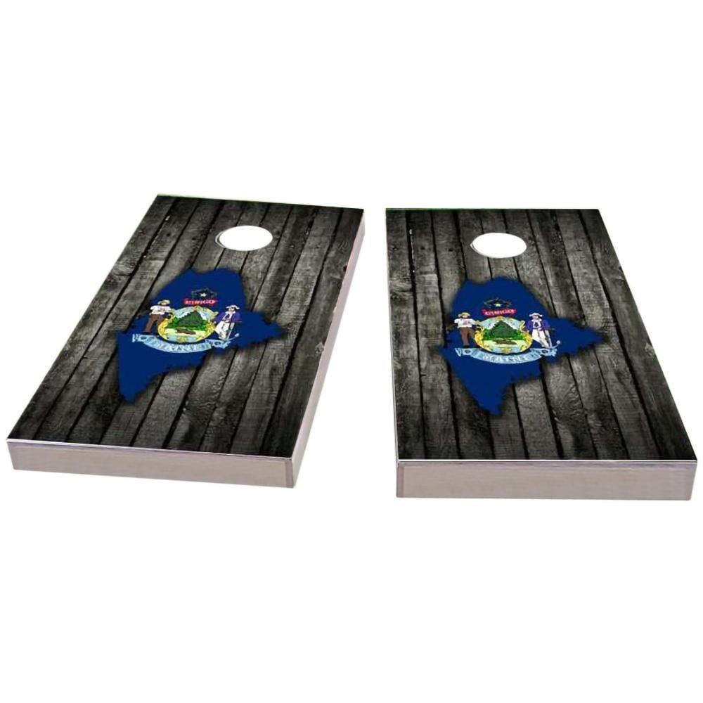 Maine Wood Slate & Map Cornhole Boards