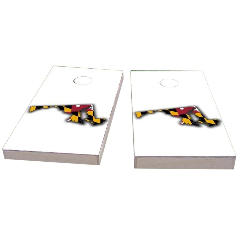 Maryland Outline (White) Cornhole Boards