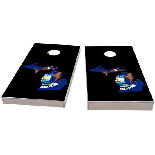 Michigan Outline (Black) All-Weather Cornhole