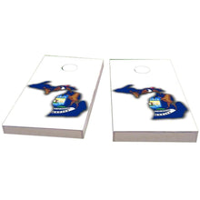 Michigan Outline (White) Cornhole Boards
