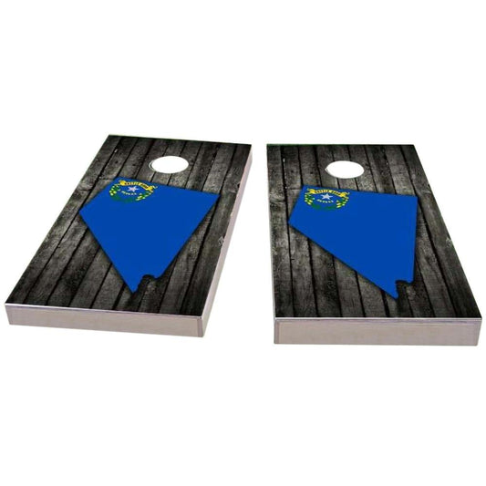 Nevada Wood Slate & Map All-Weather Cornhole