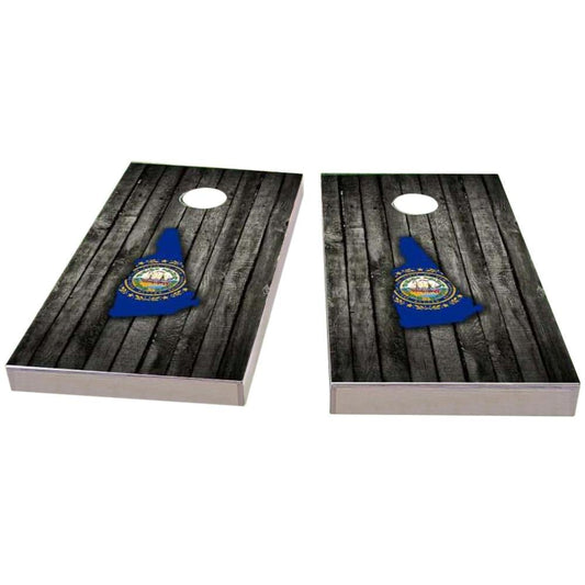 New Hampshire Wood Slate & Map All-Weather Cornhole