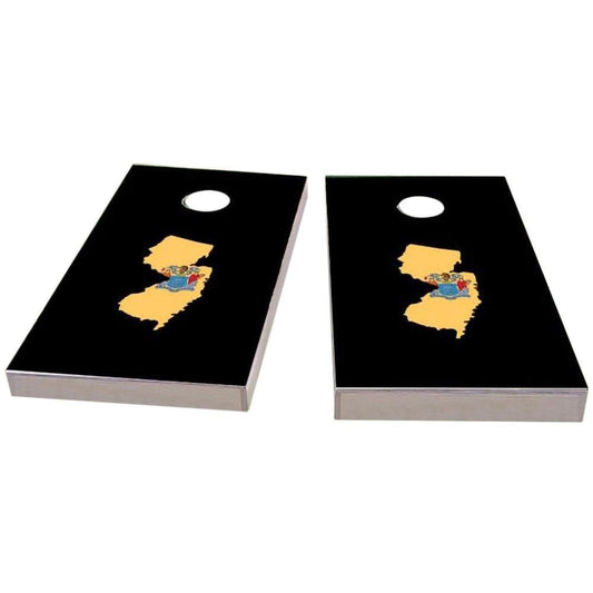 New Jersey Outline (Black) All-Weather Cornhole