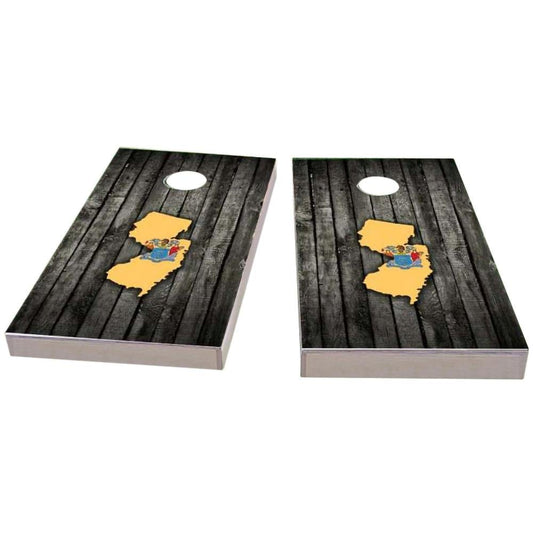 New Jersey Wood Slate & Map All-Weather Cornhole