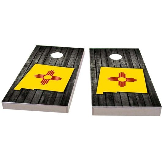 New Mexico Wood Slate & Map All-Weather Cornhole