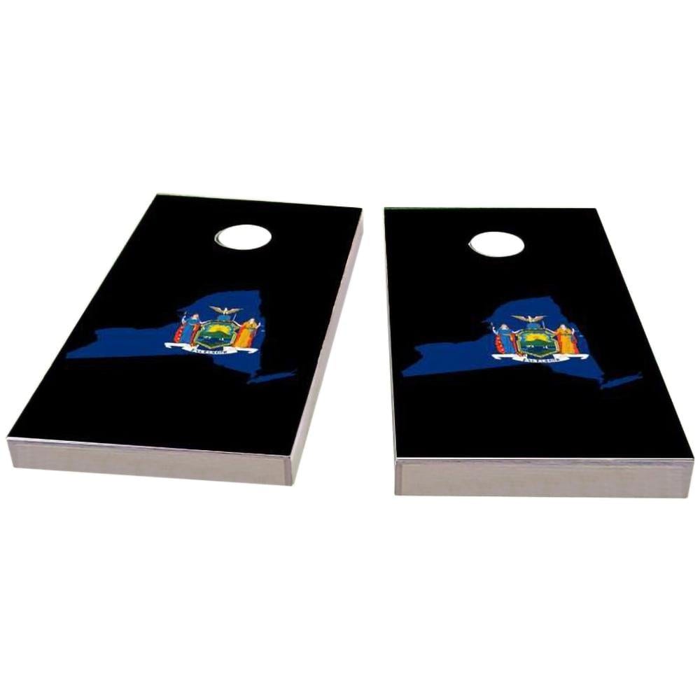 New York Outline (Black) All-Weather Cornhole