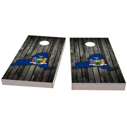 New York Wood Slate & Map All-Weather Cornhole