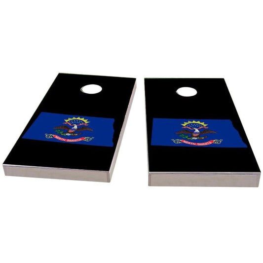 North Dakota Outline (Black) All-Weather Cornhole