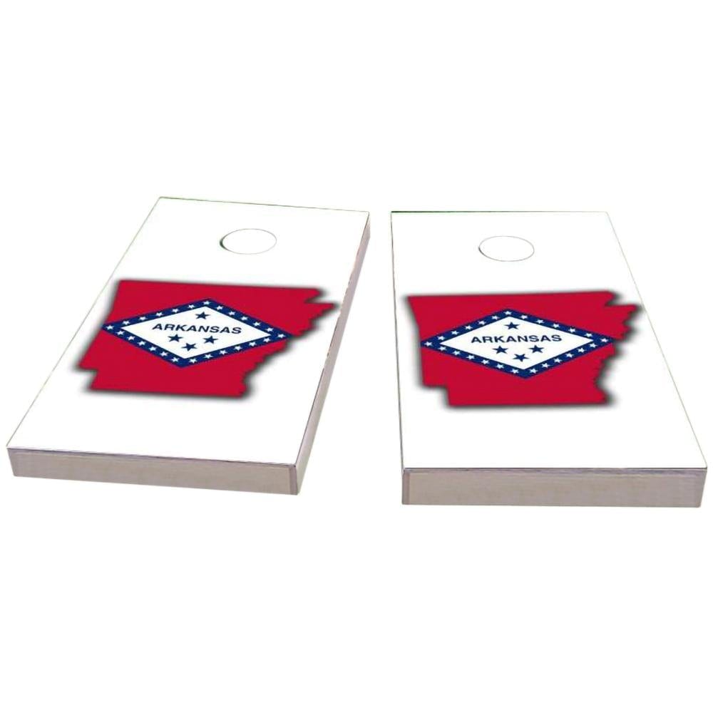 Arkansas Outline (White) Cornhole Boards