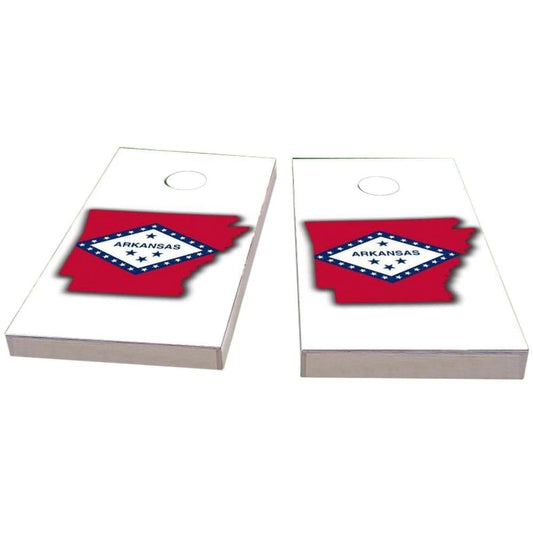 Arkansas Outline (White) All-Weather Cornhole