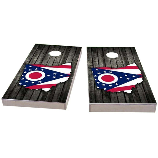 Ohio Wood Slate & Map All-Weather Cornhole