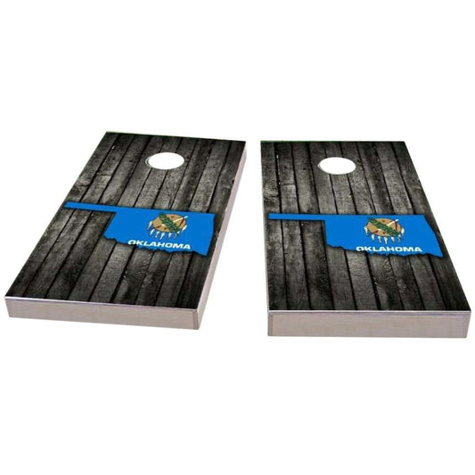 Oklahoma Wood Slate & Map All-Weather Cornhole