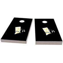 Rhode Island Outline (Black) All-Weather Cornhole
