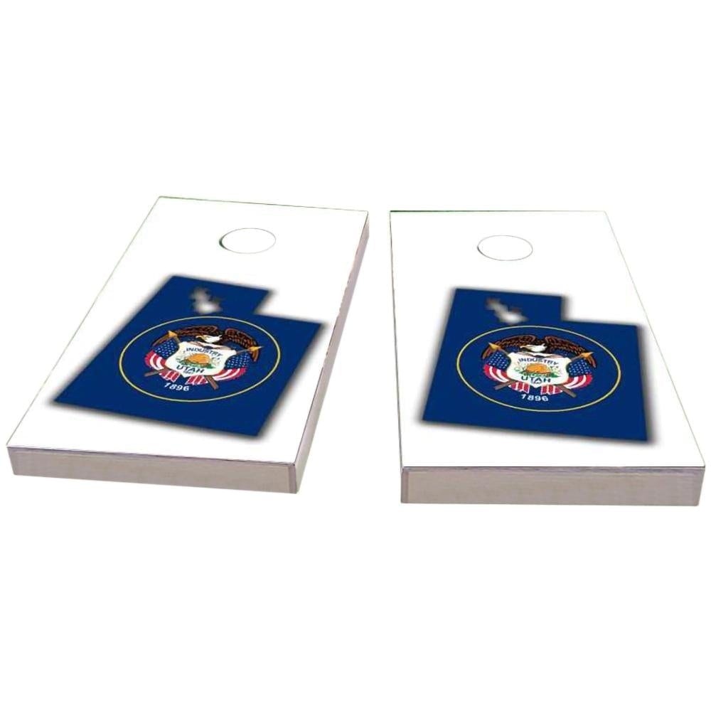 Utah Outline (White) Cornhole Boards