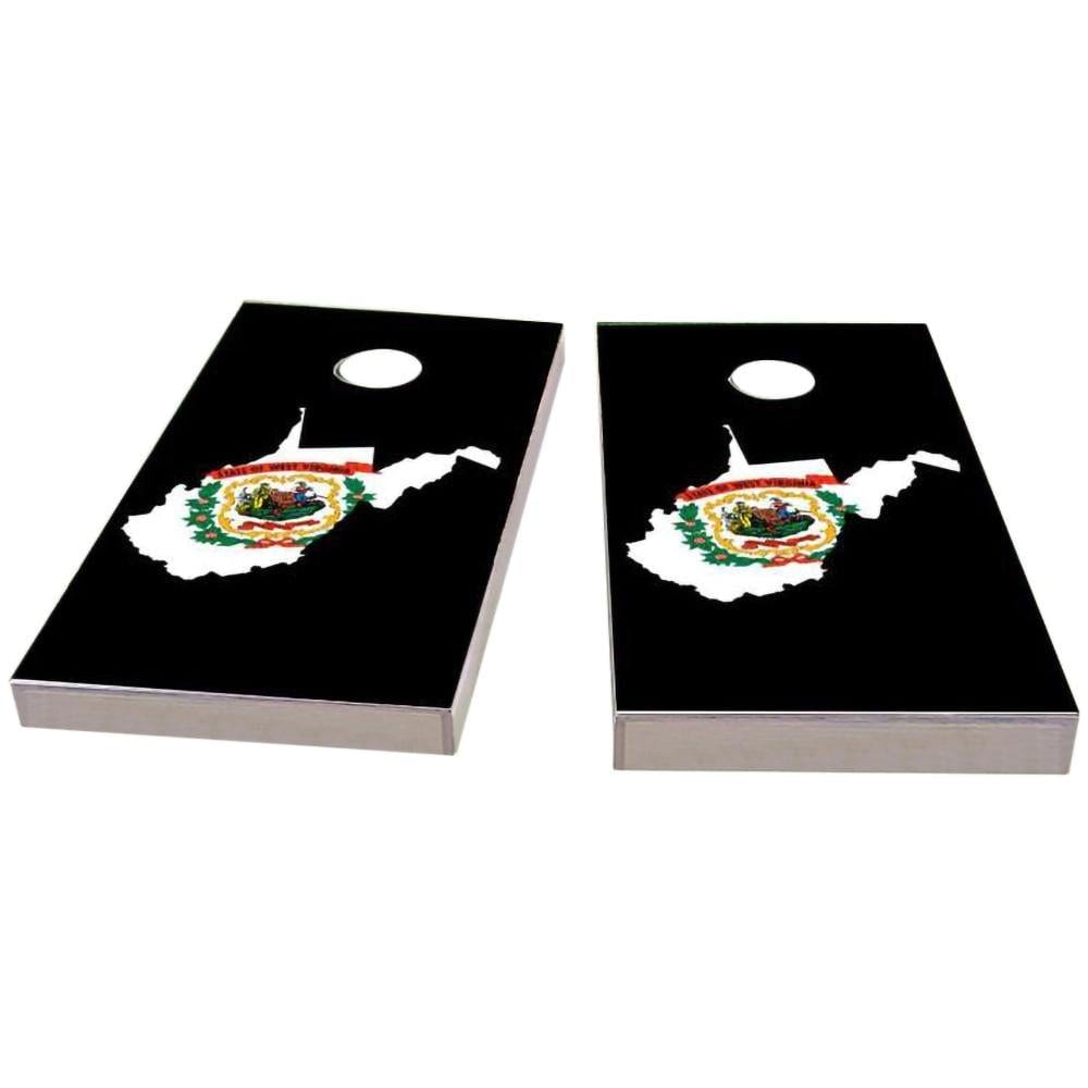 West Virginia Outline (Black) All-Weather Cornhole