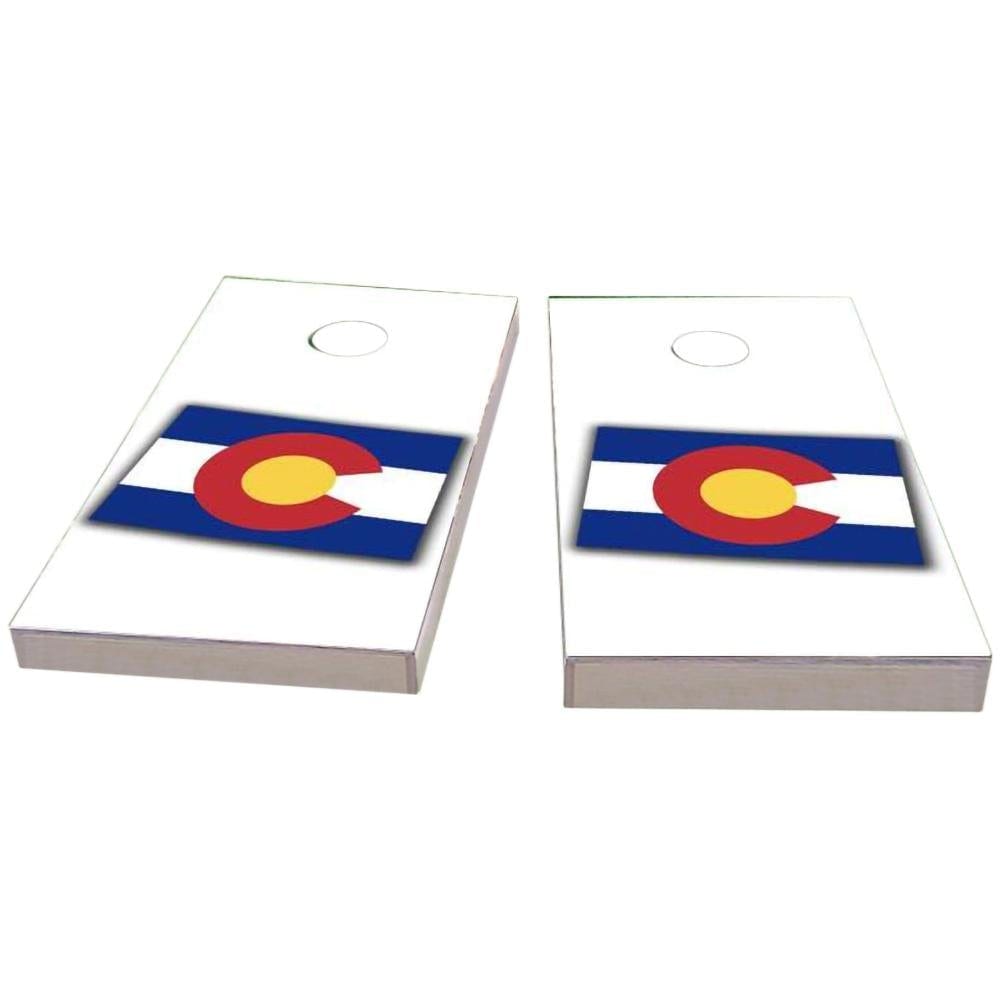 Colorado Outline (White) All-Weather Cornhole