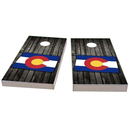 Colorado Wood Slate & Map All-Weather Cornhole