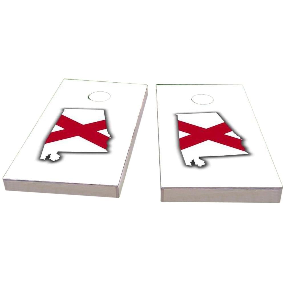 Alabama Outline (White) Cornhole Boards