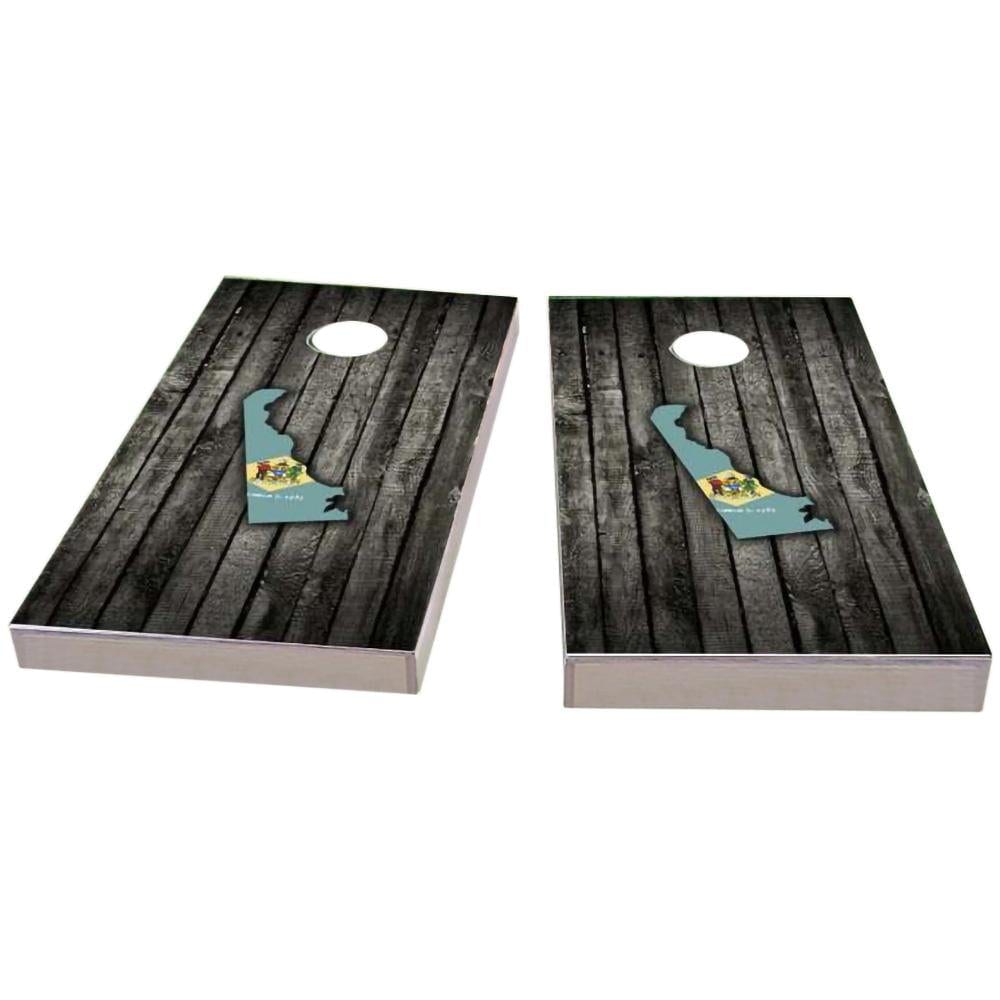 Delaware Wood Slate & Map Cornhole Boards