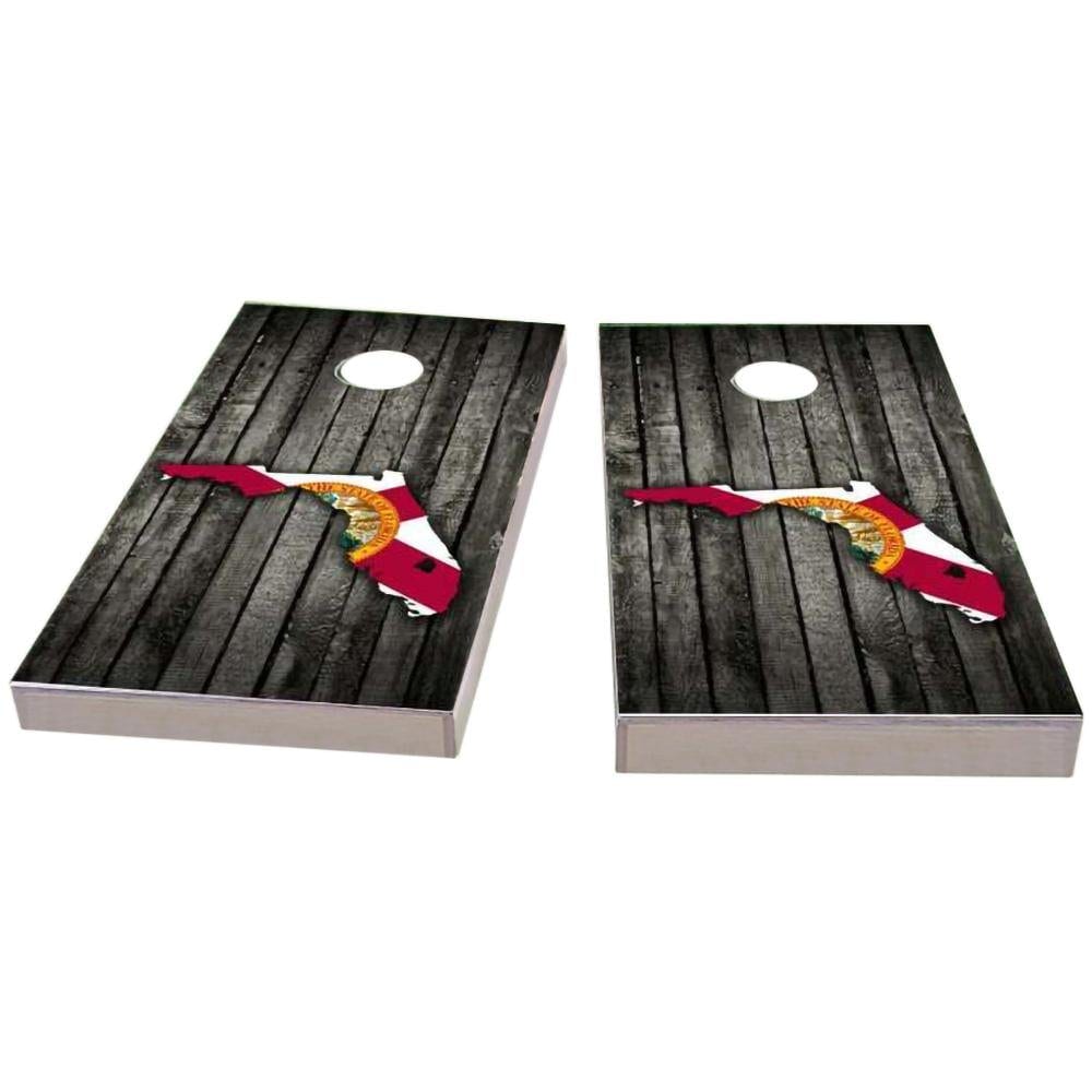 Florida Wood Slate & Map All-Weather Cornhole