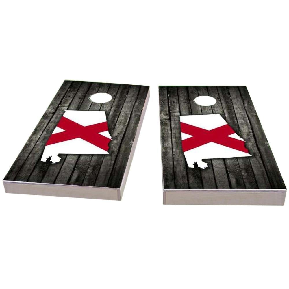 Alabama Wood Slate & Map All-Weather Cornhole