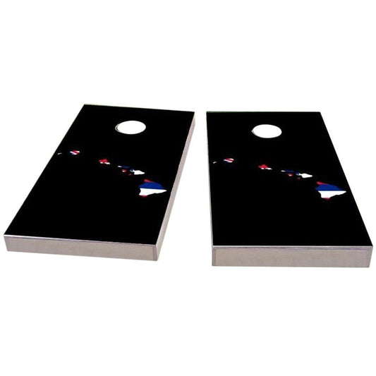 Hawaii Outline (Black) All-Weather Cornhole