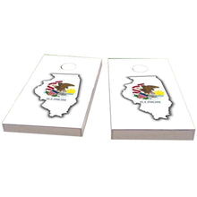 Illinois Outline (White) All-Weather Cornhole
