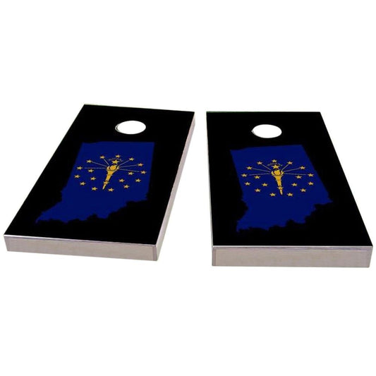 Indiana Outline (Black) All-Weather Cornhole