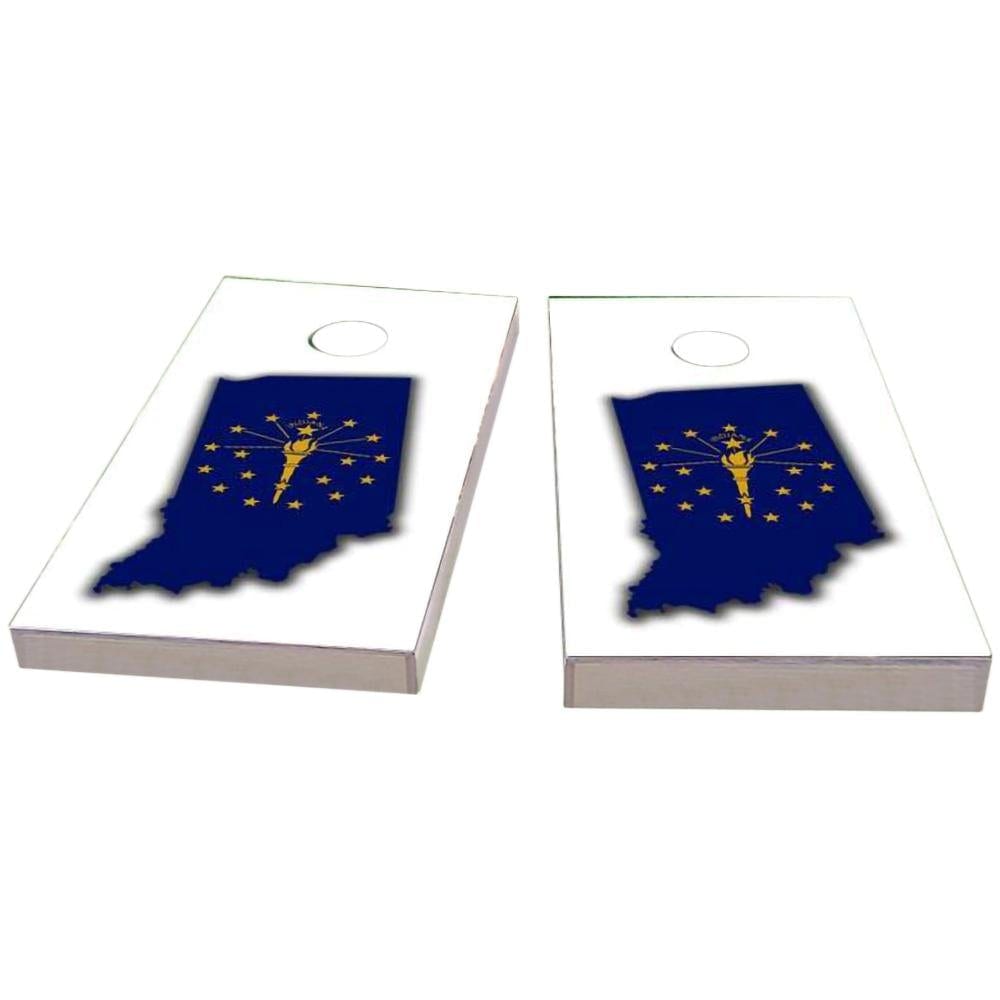 Indiana Outline (White) All-Weather Cornhole