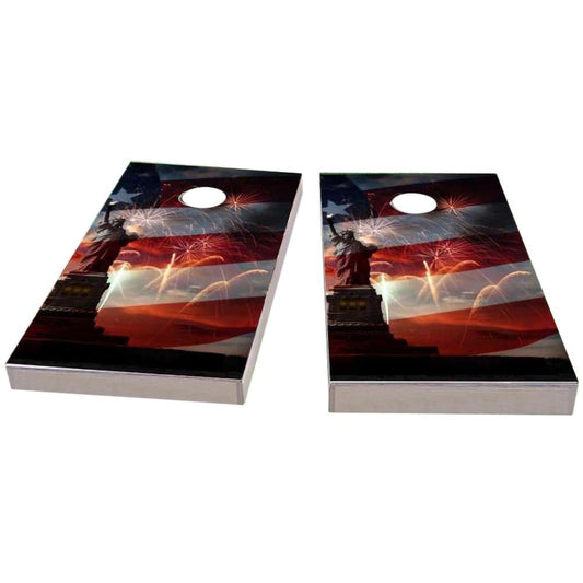 American Flag Statue of Liberty All-Weather Cornhole