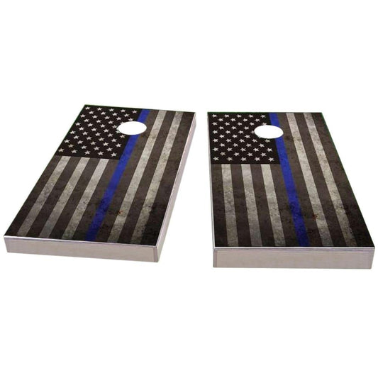 American Flag Thin Blue Line All-Weather Cornhole