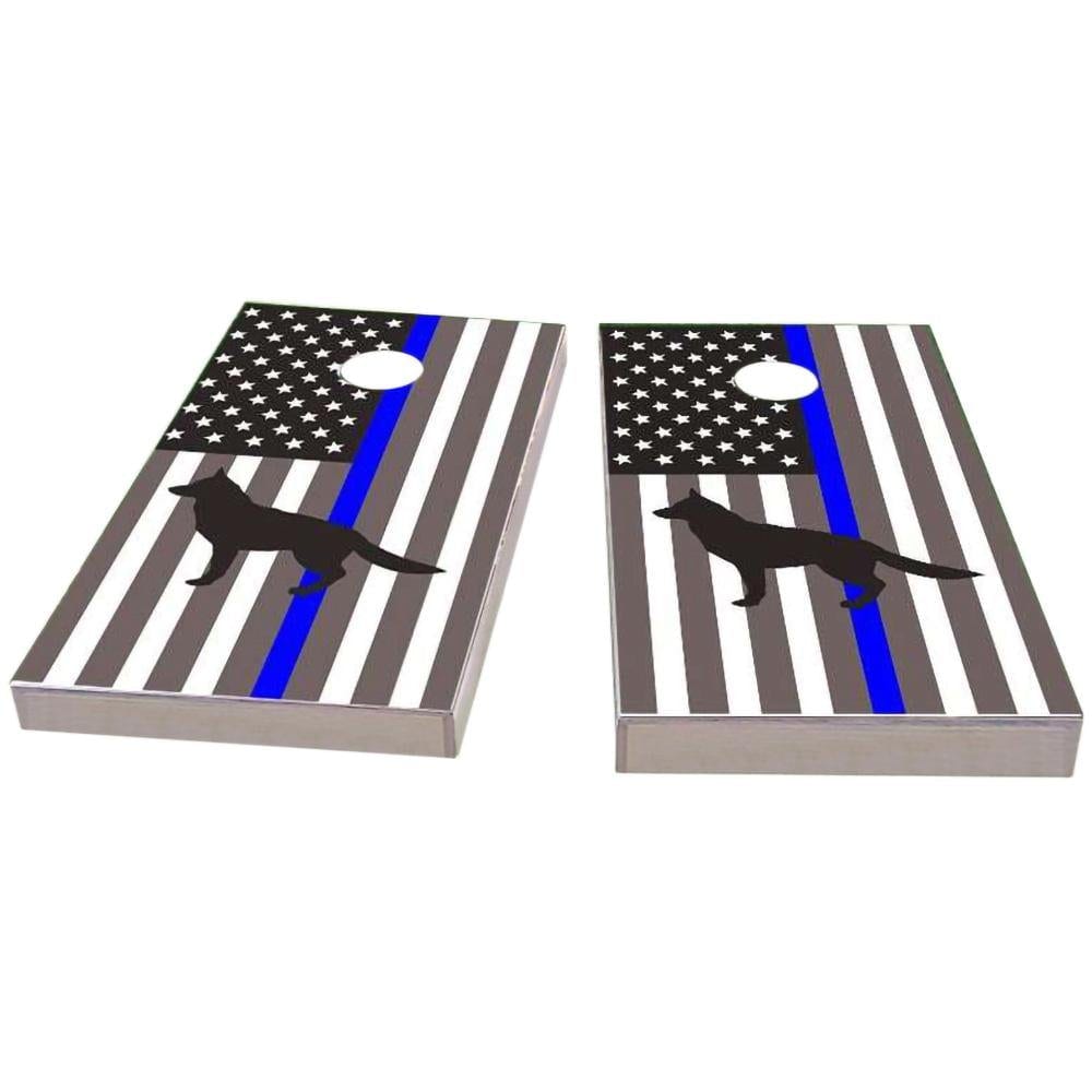 American Flag Blue K9 All-Weather Cornhole