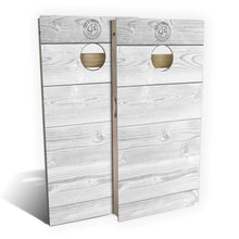 Rustic White Wood Cornhole Boards
