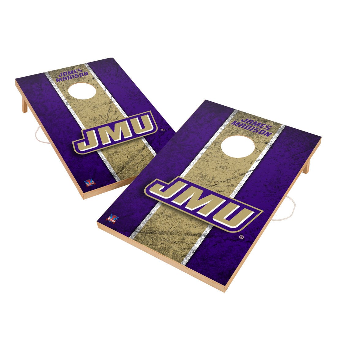 Vintage James Madison University JMU Dukes Solid Wood 2x3 Cornhole Set