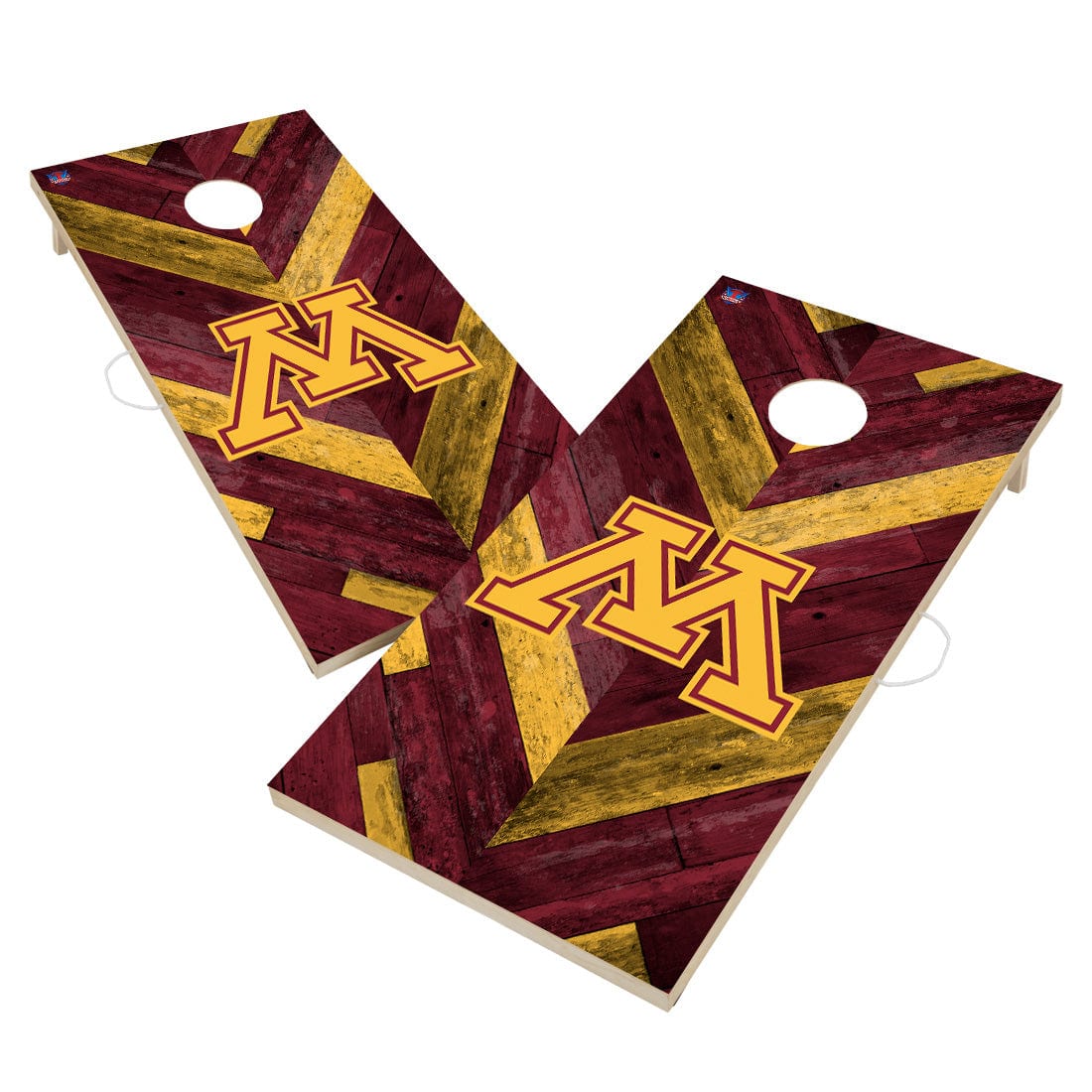 Minnesota Golden Gophers Cornhole Board Set - Herringbone Design