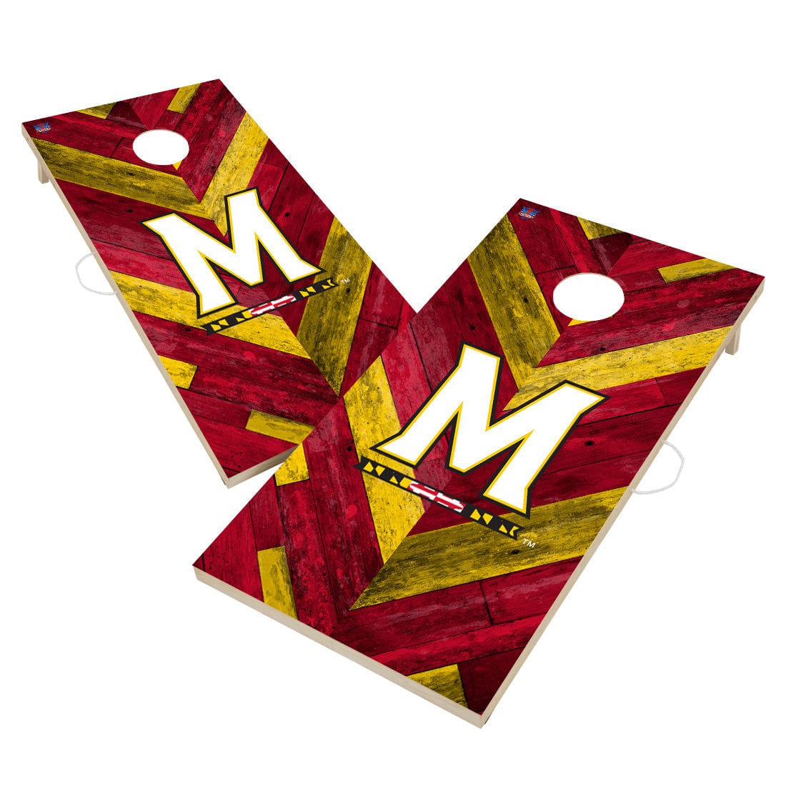 Maryland Terrapins Cornhole Board Set - Herringbone Design