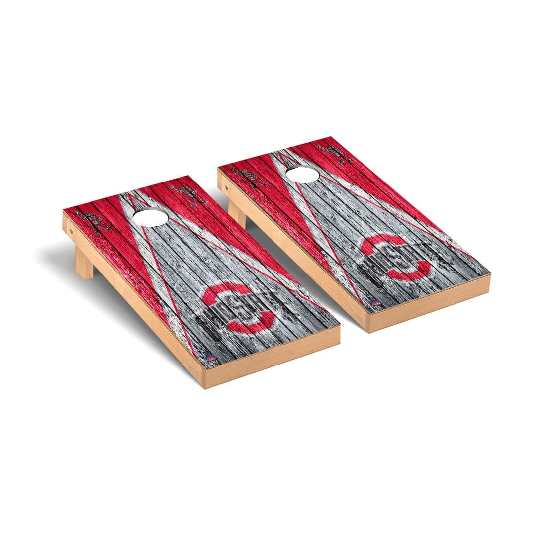 Ohio State Buckeyes OSU Cornhole Board Set - Triangle Weathered Version