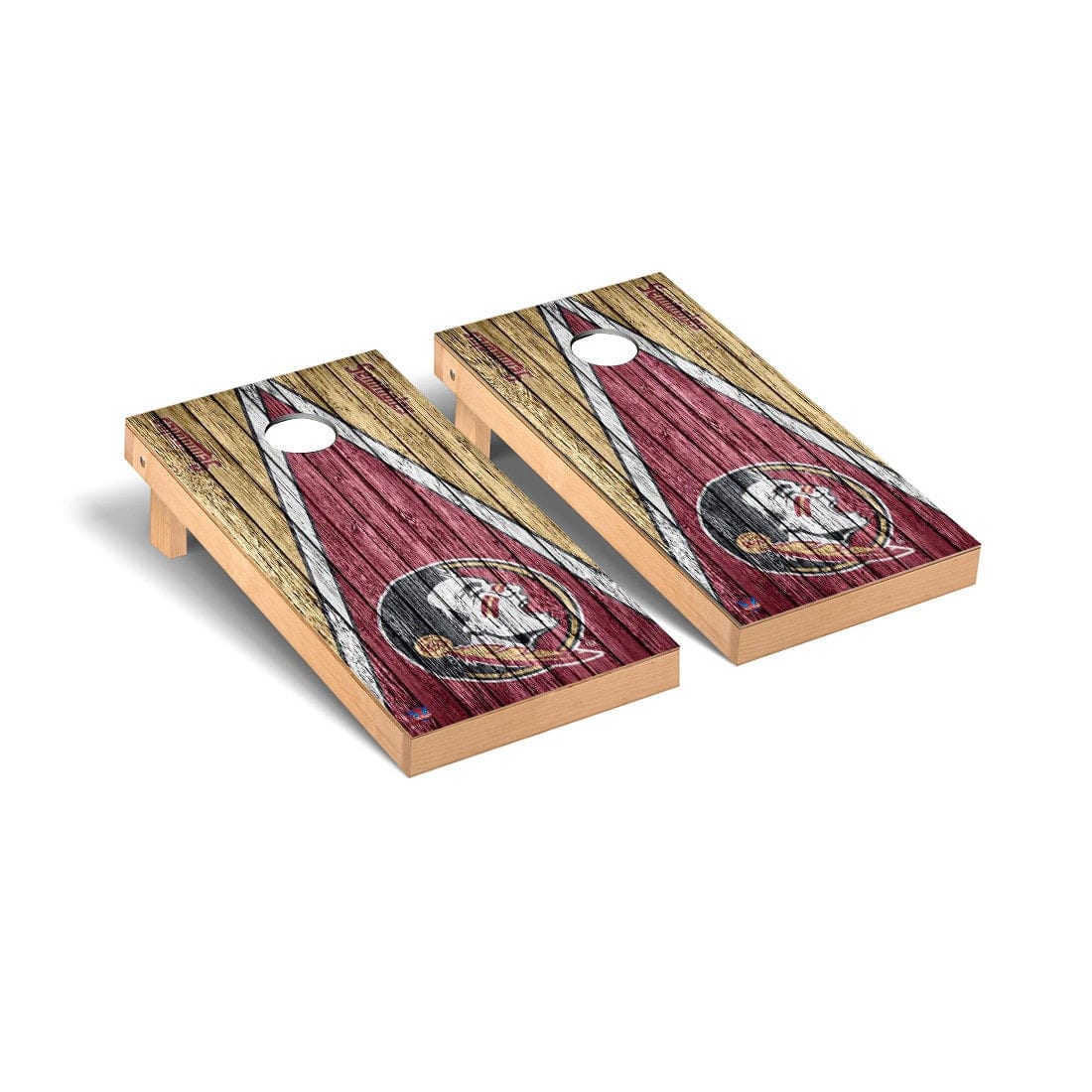 Florida State FSU Seminoles Cornhole Board Set - Triangle Weathered Version