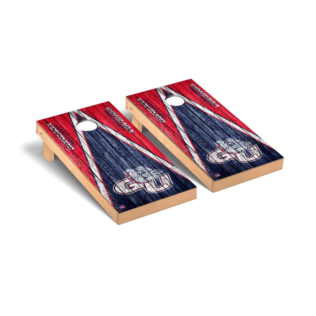 Gonzaga Bulldogs Cornhole Board Set - Weathered Triangle Version