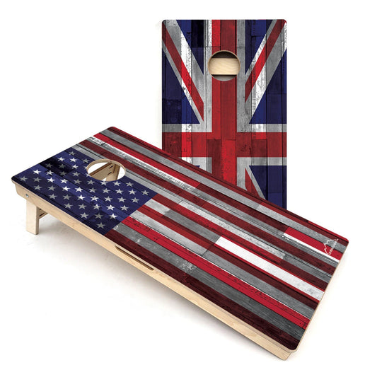 USA & Union Jack Flag All-Weather Cornhole Boards