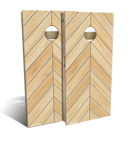 Maple Chevron Cornhole Boards